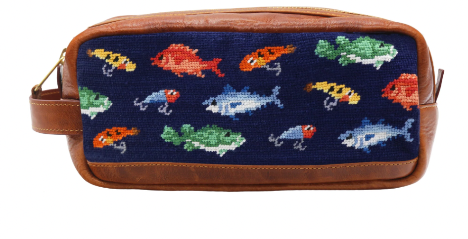 Fish & Tackle Pattern Toiletry Bag