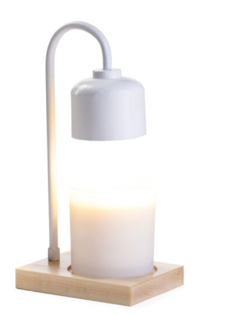 Arched Candle Warmer Lamp White Wood