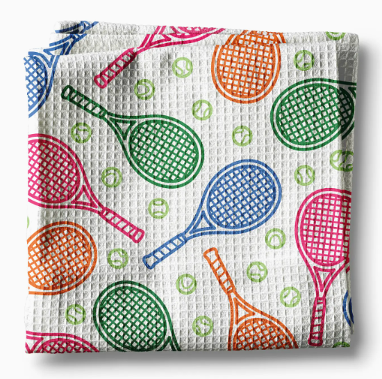 Tennis Racket Preppy Kitchen Towel