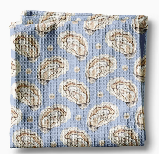Oyster Shell Coastal Kitchen Towel