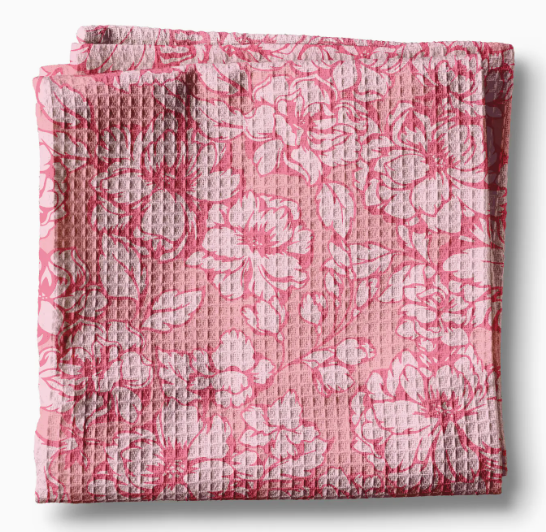 Pink Floral Kitchen Towel