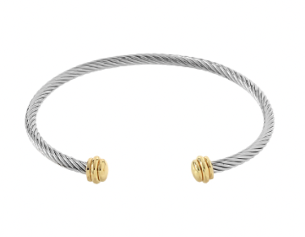 Thin Cable Cuff Bracelet
