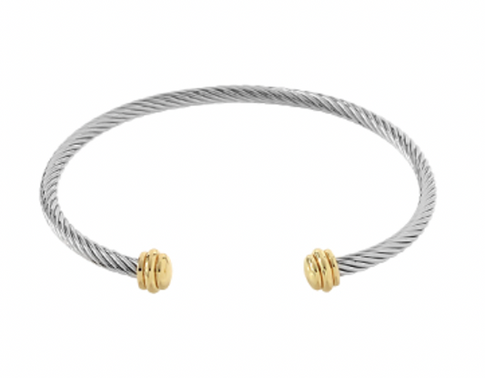 Thin Cable Cuff Bracelet