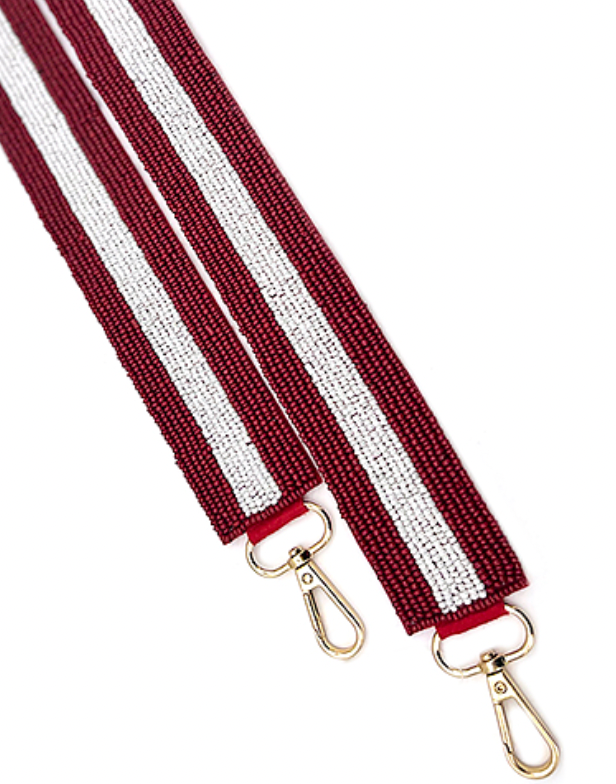 Stripe Beaded Bag Strap