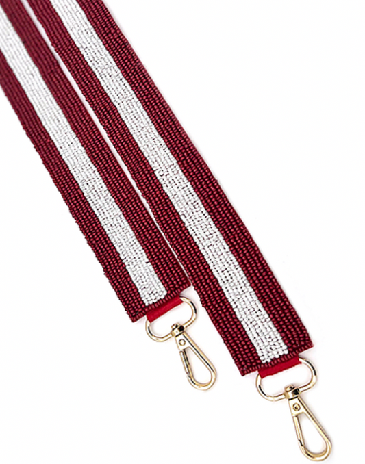 Stripe Beaded Bag Strap