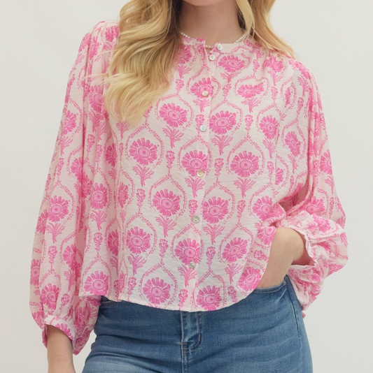 Poeta Pink Blouse