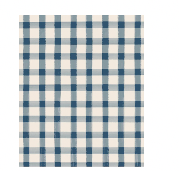 Navy Painted Check Cocktail Napkins