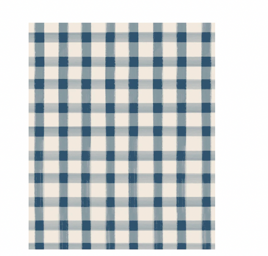 Navy Painted Check Cocktail Napkins