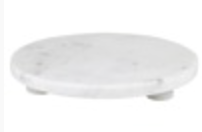 8" White Marble Stacked Tray