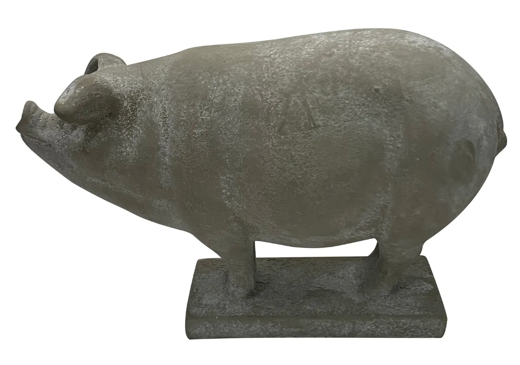 English Garden Cement Piglet