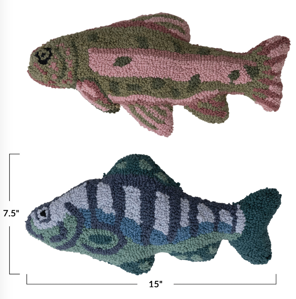 Cotton Tufted Fish Shaped Pillow