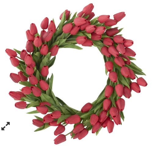22" Real Touch Tulip Wreath