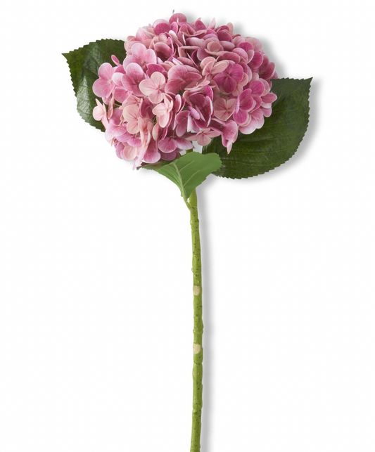 20" Dark Pink Real Touch Hydrangea Stem