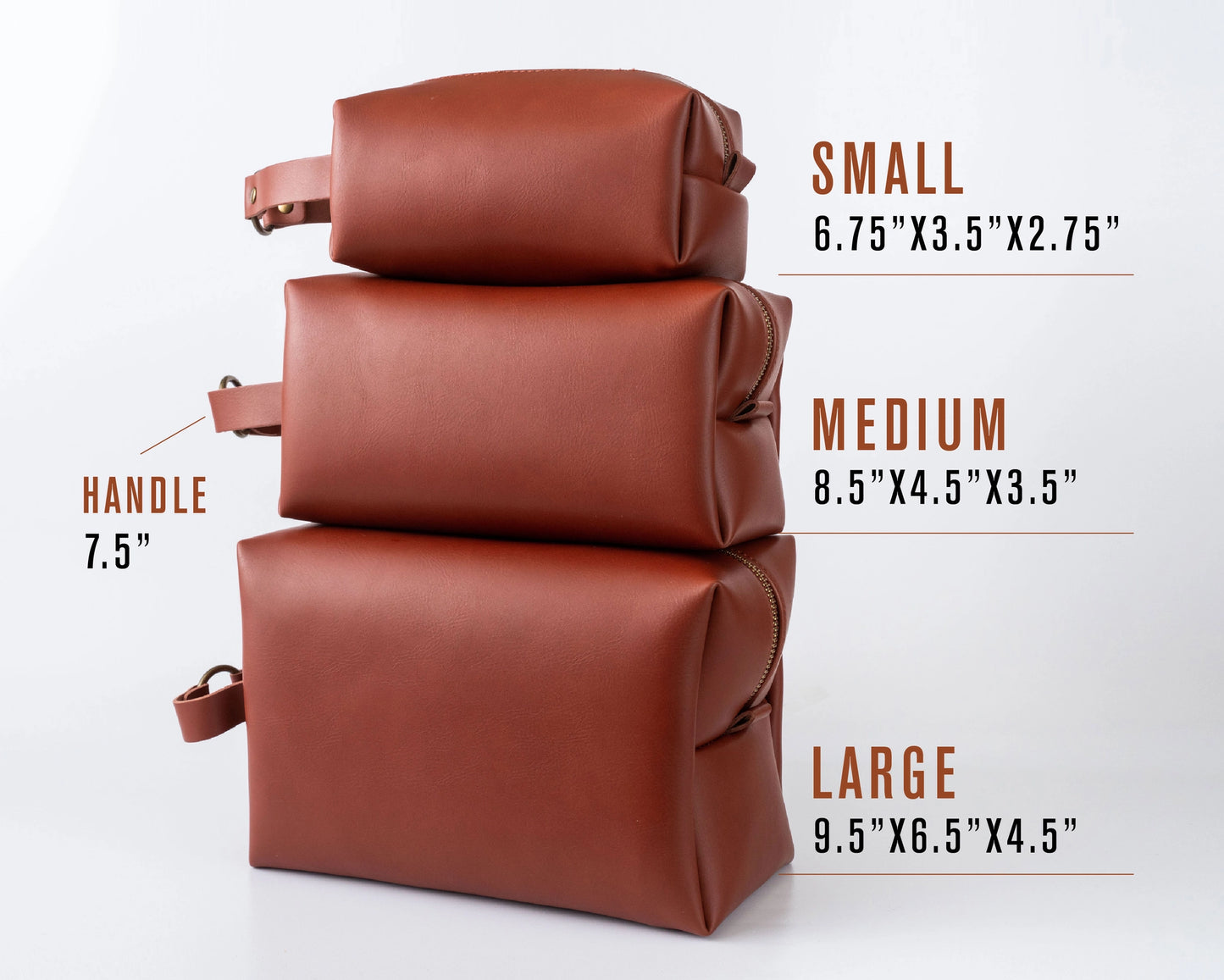 Vegan Leather Dopp Kit- Chestnut